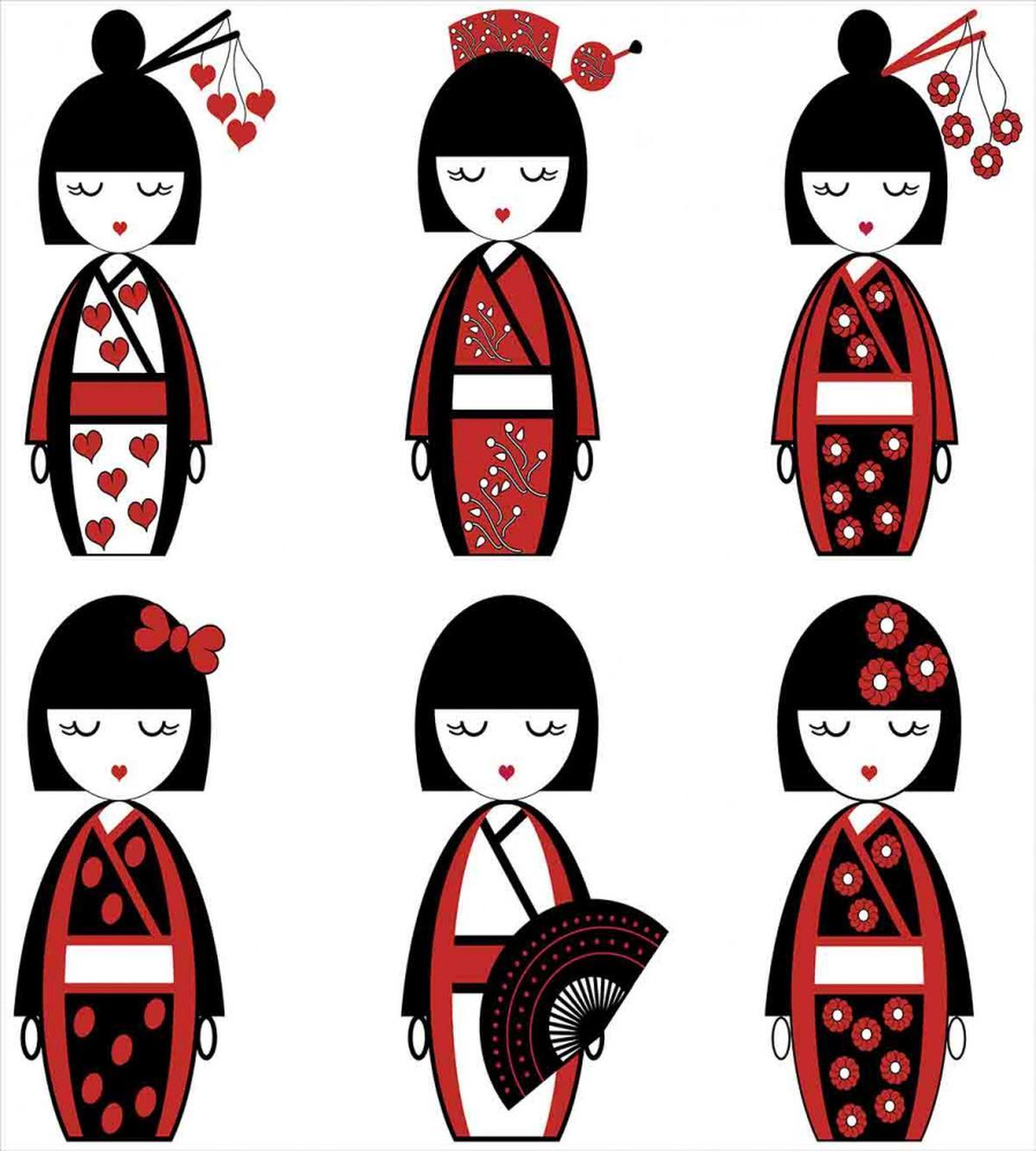 Geisha Dolls Folkloric — Pattern