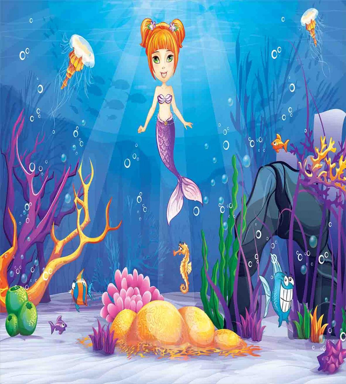 Cartoon Mermaid Fish — Pattern