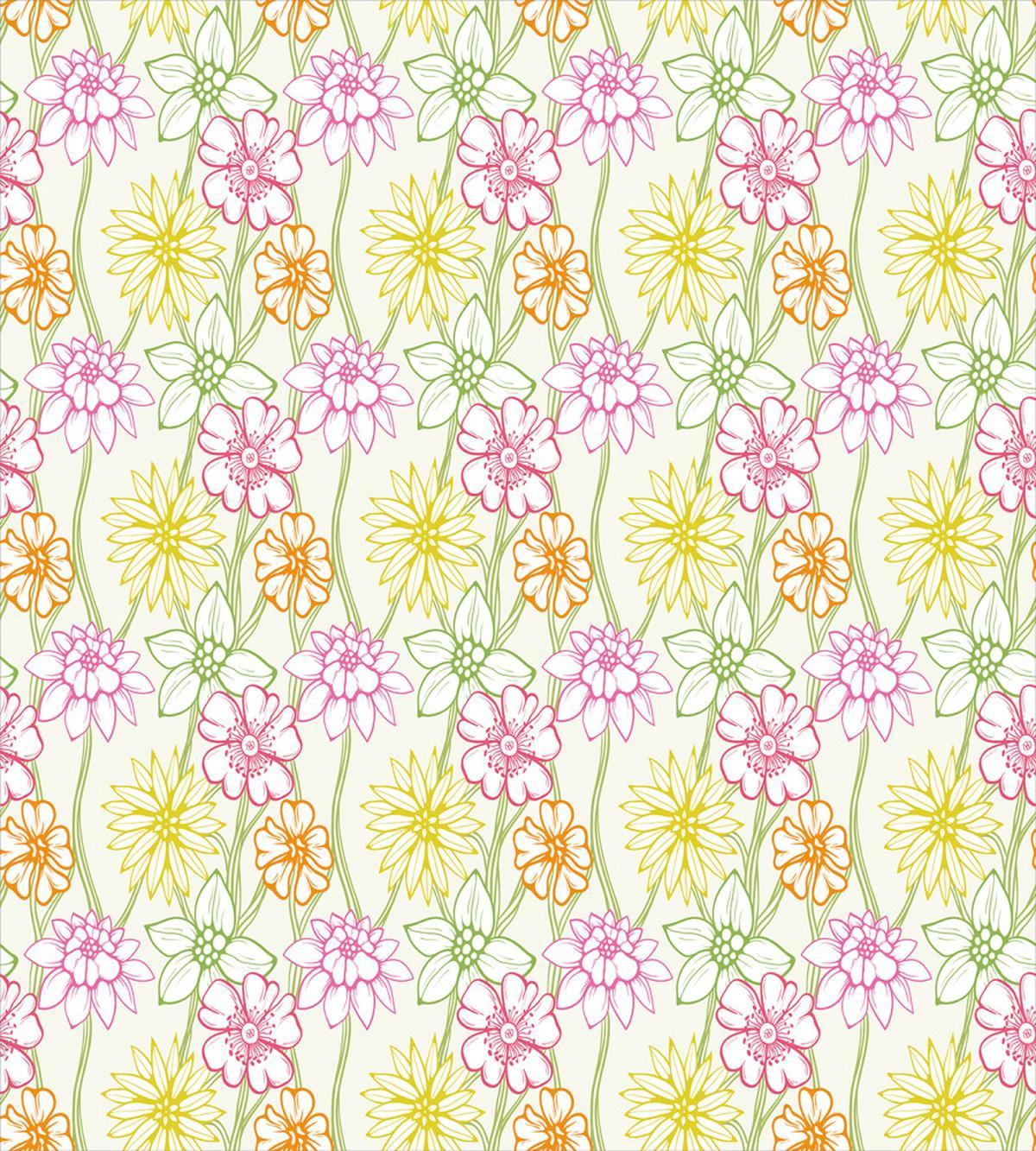 Colorful Flowers Sketchy — Pattern
