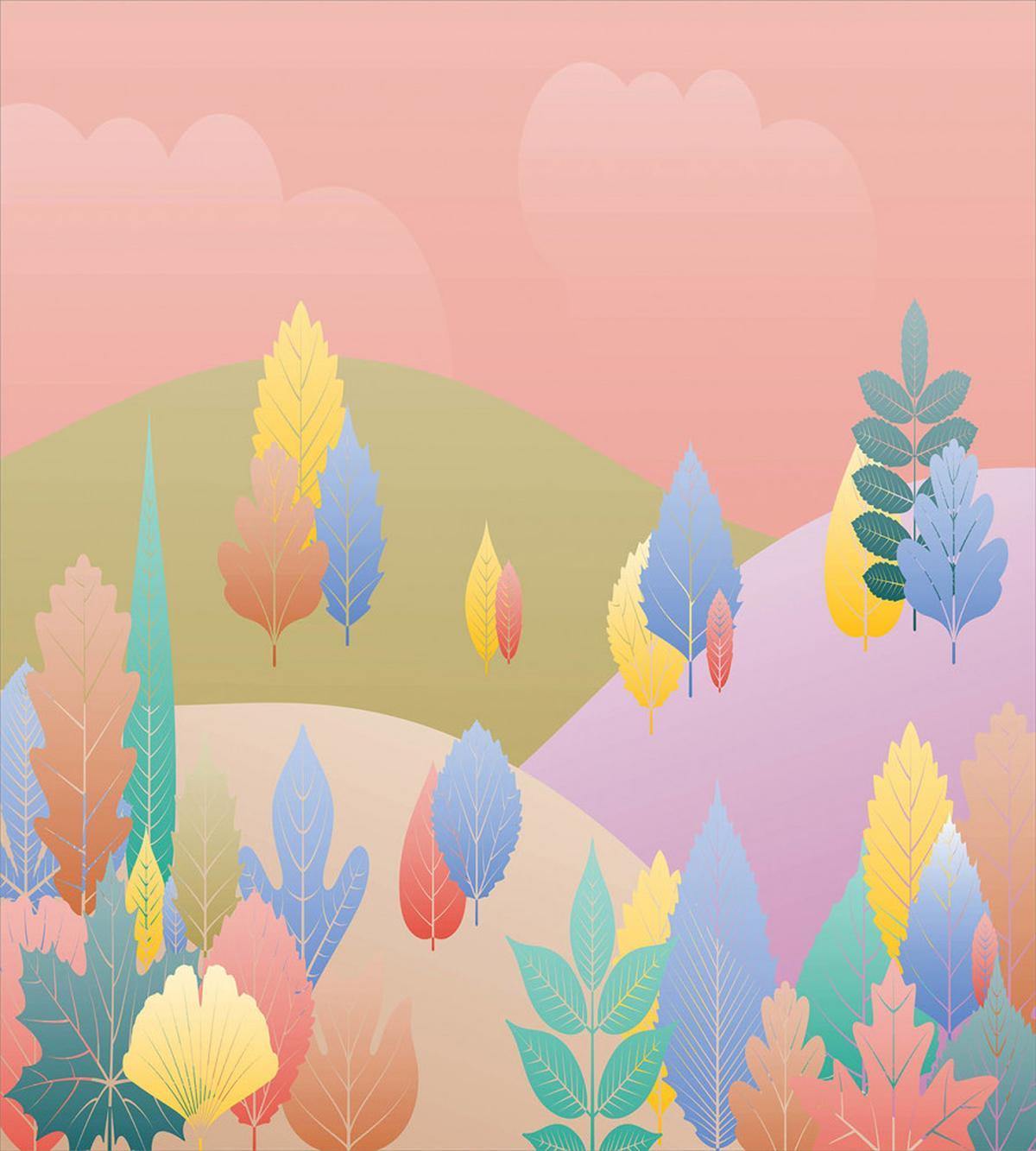 Pastel Fall Leaves — Pattern
