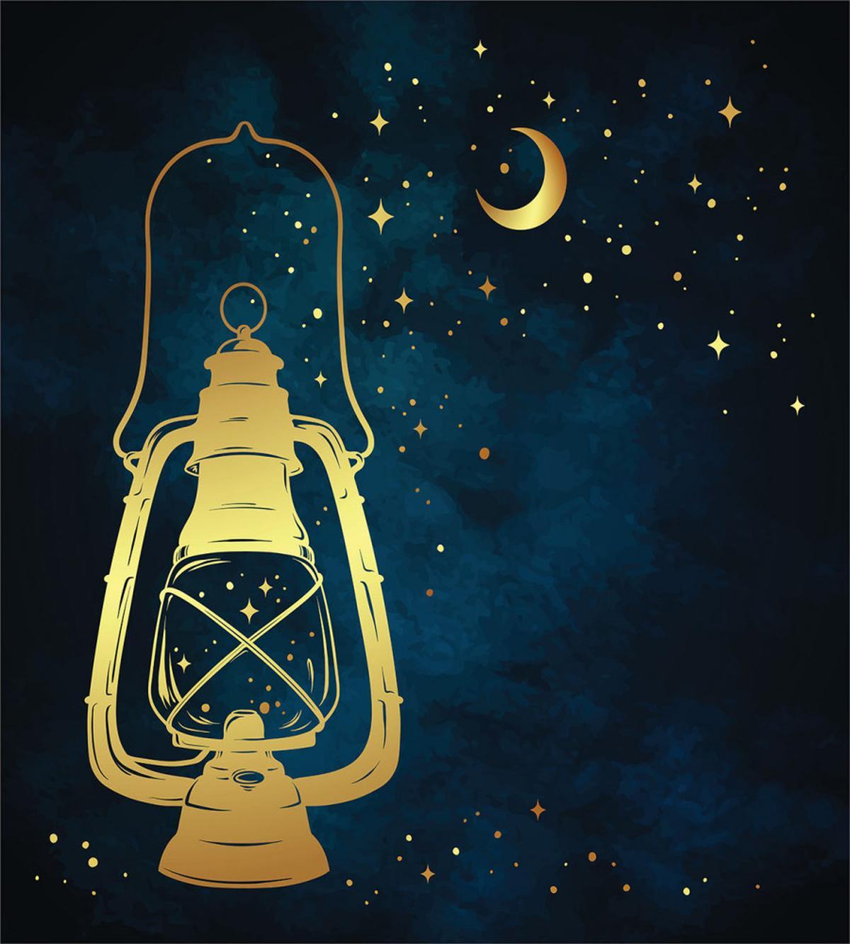 Magic Oil Lantern at Night — Pattern