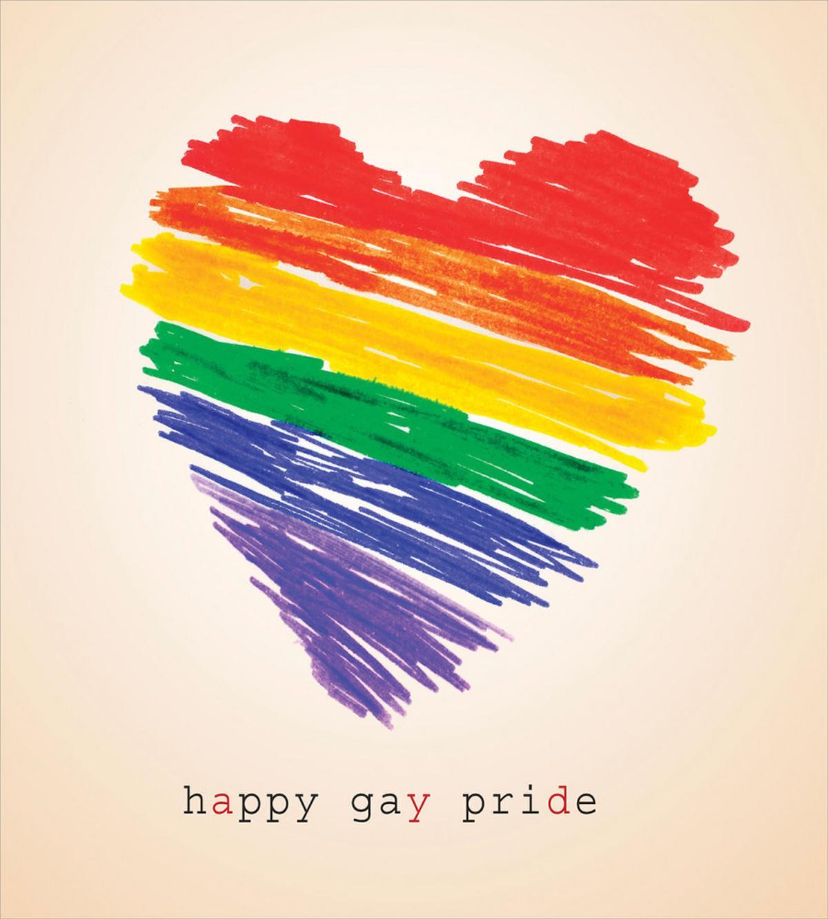 Happy Gay Pride Rainbow Heart — Pattern