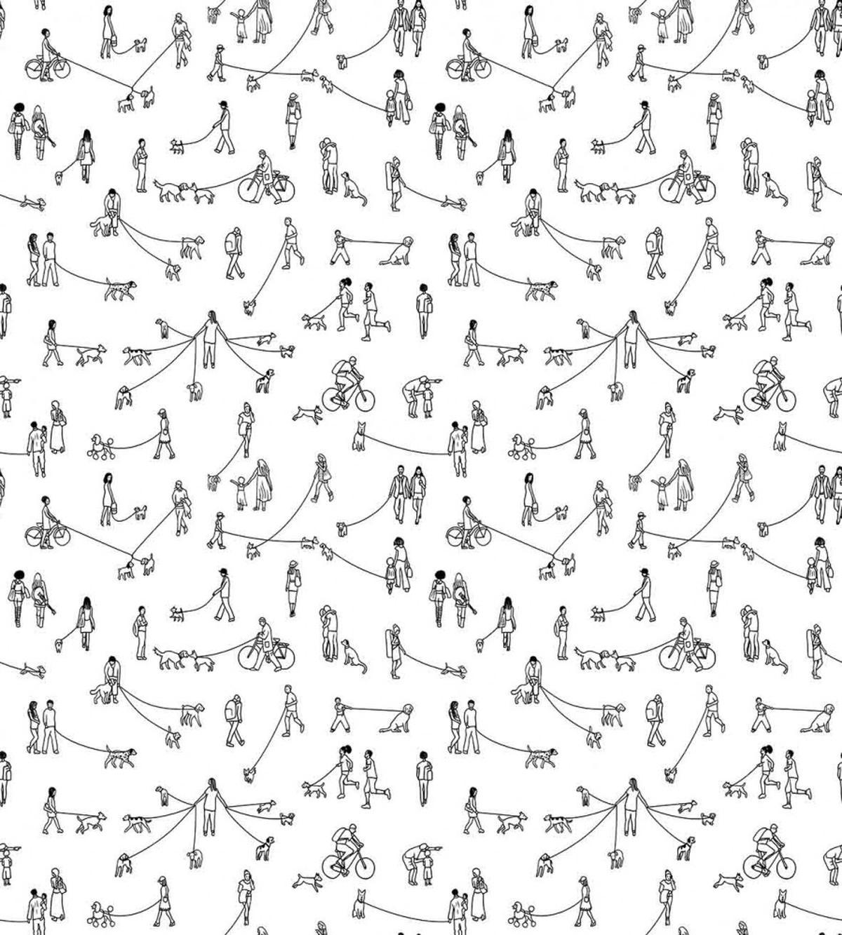 People Walking Dogs — Pattern