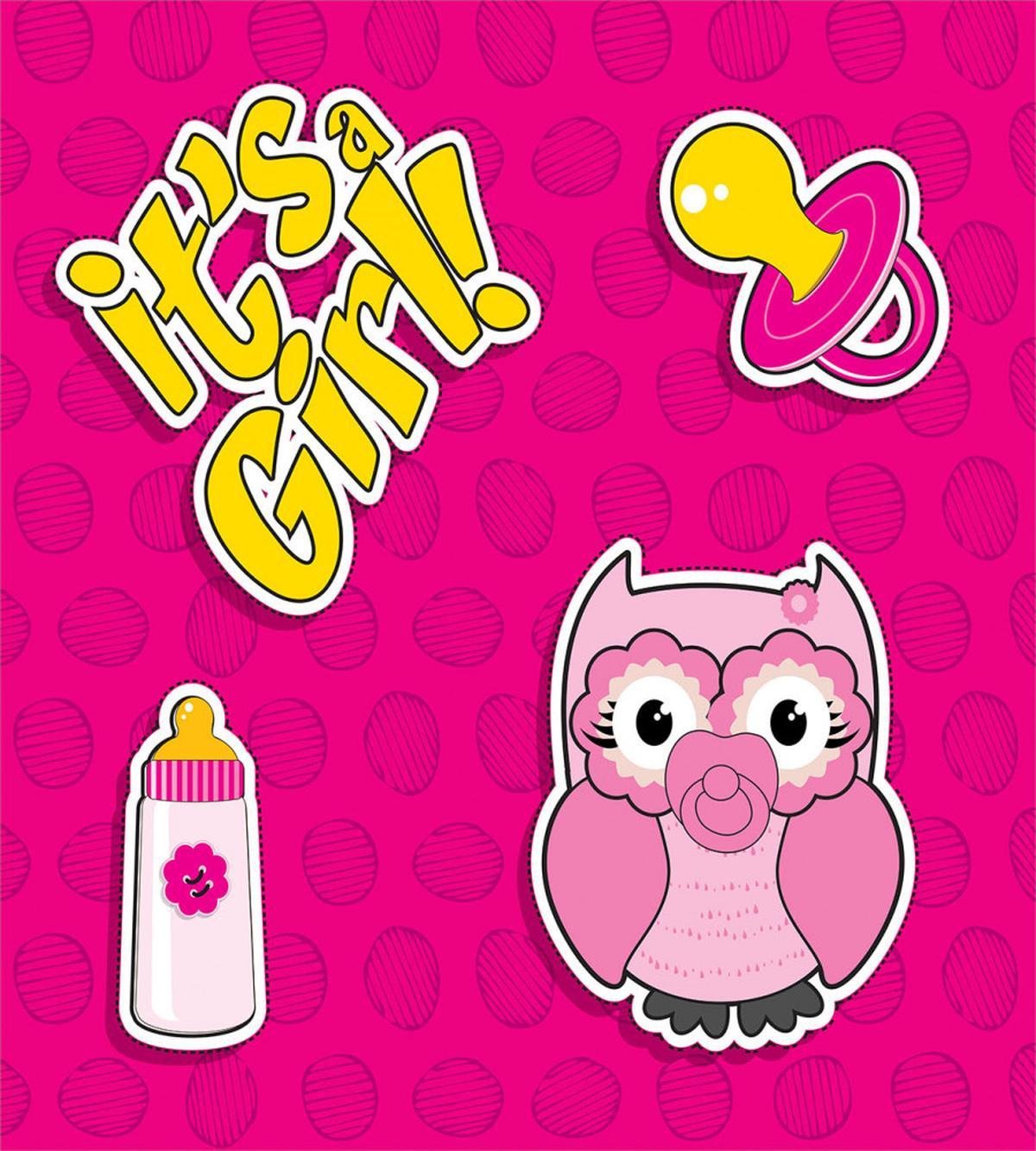 Girl Baby Owl Bottle — Pattern