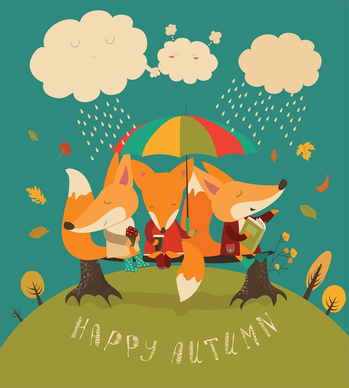 Foxes Umbrella — Pattern