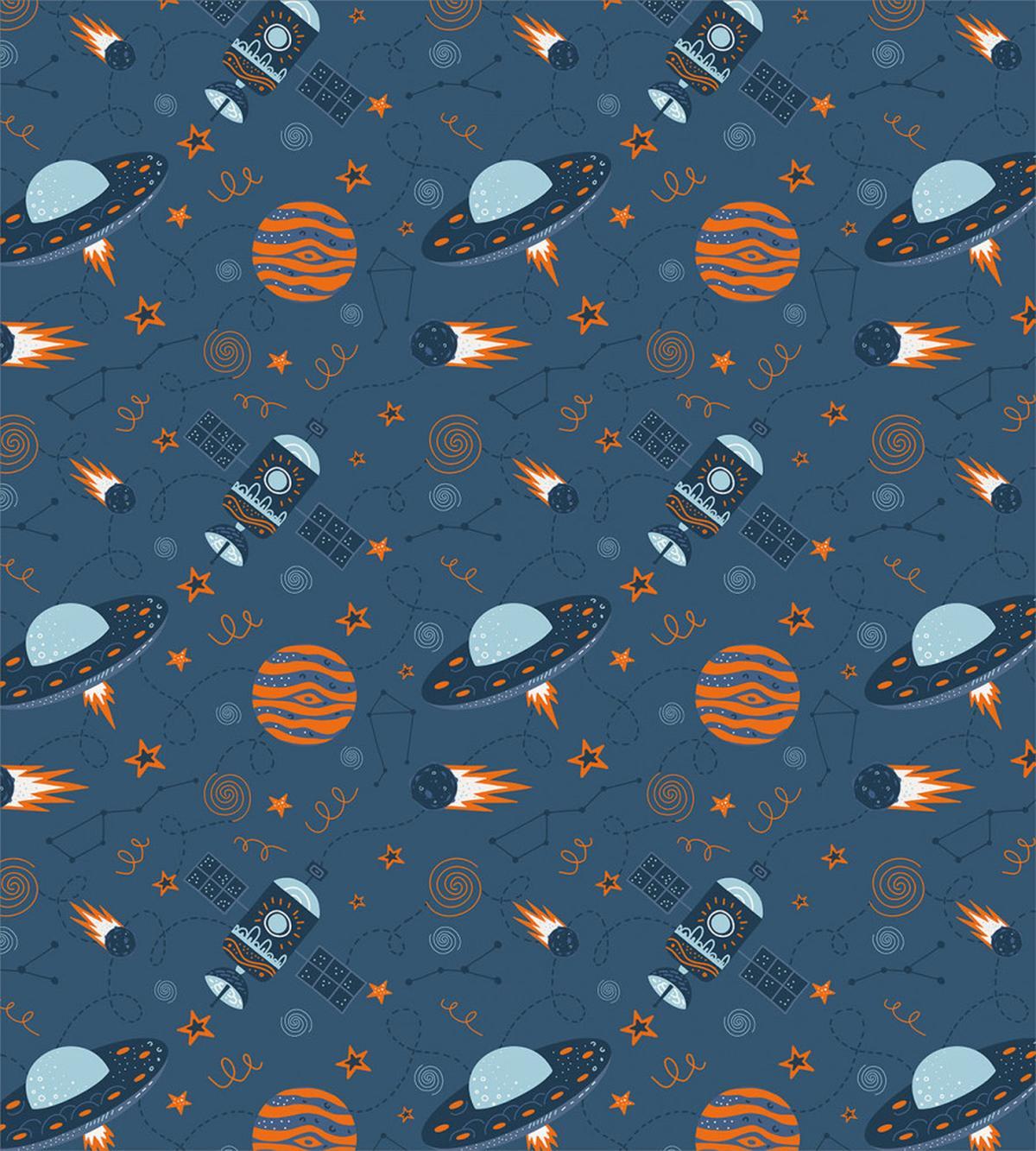 Satellite Stars Space Theme — Pattern