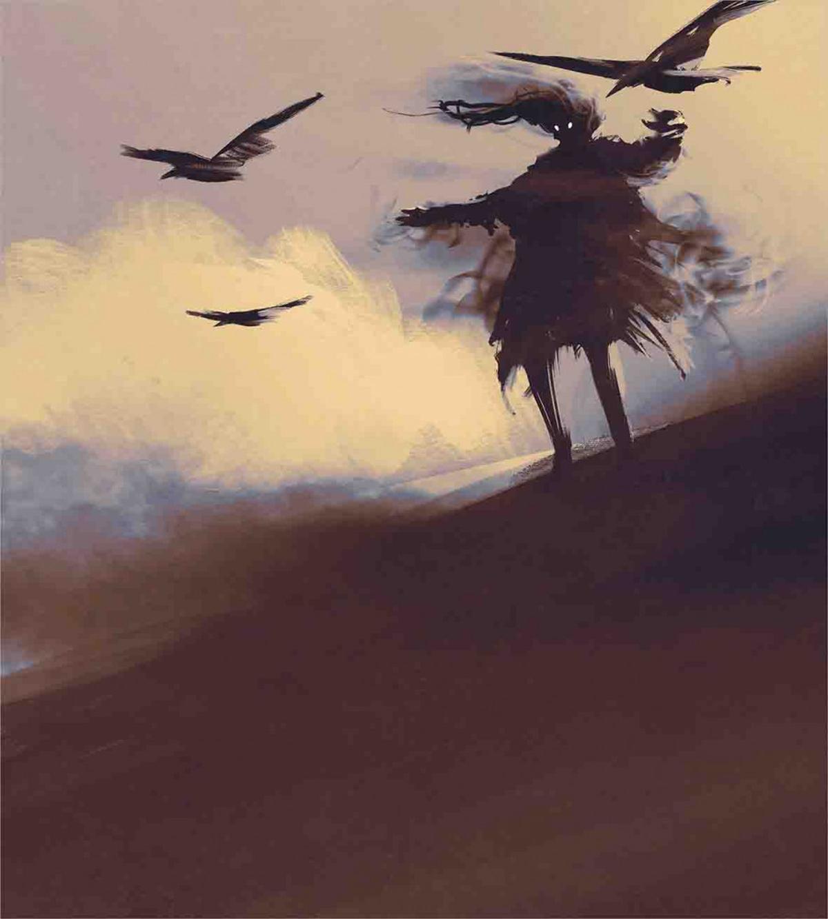 Dark Soul Crows on Hills — Pattern