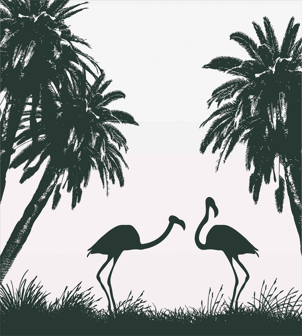 Flamingos and Palm Trees — Pattern