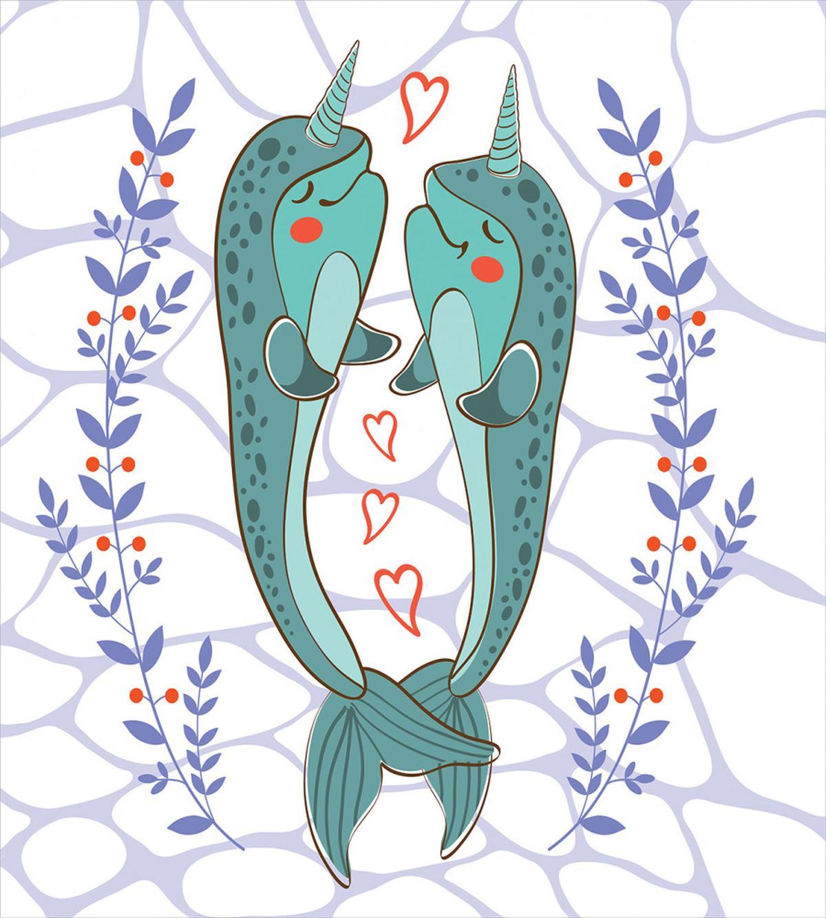 Valentines Day Whales — Pattern