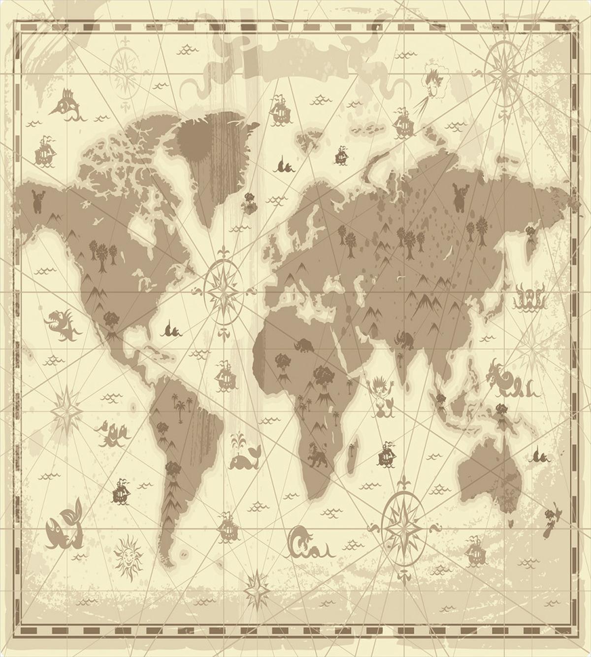 Aged World Monsters Compass — Pattern