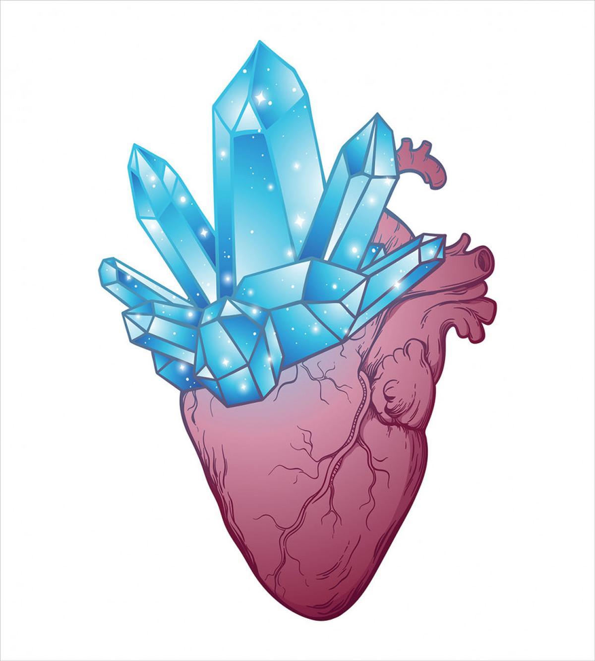 Crystal Growing from Heart — Pattern