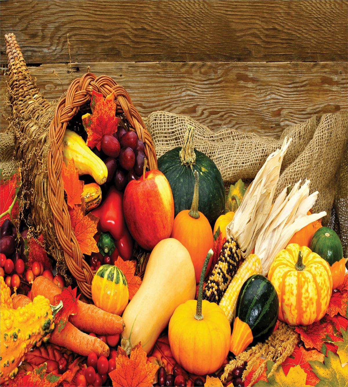 Food Scattered on Table — Pattern
