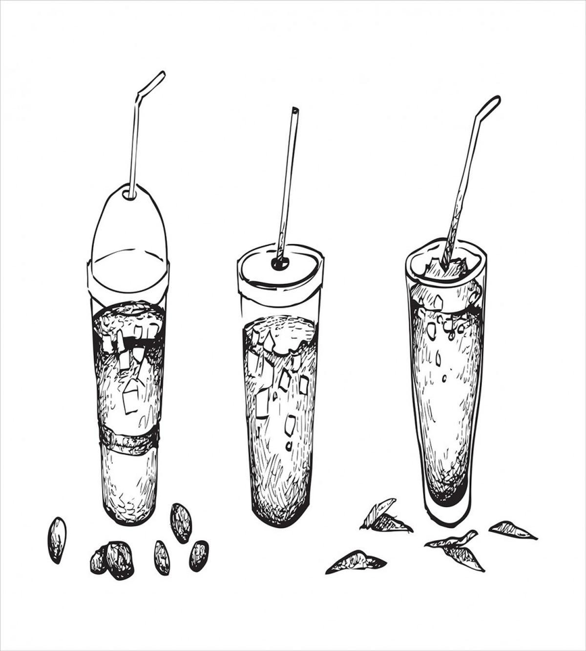 Iced Coffee Ice Tea Drink — Pattern
