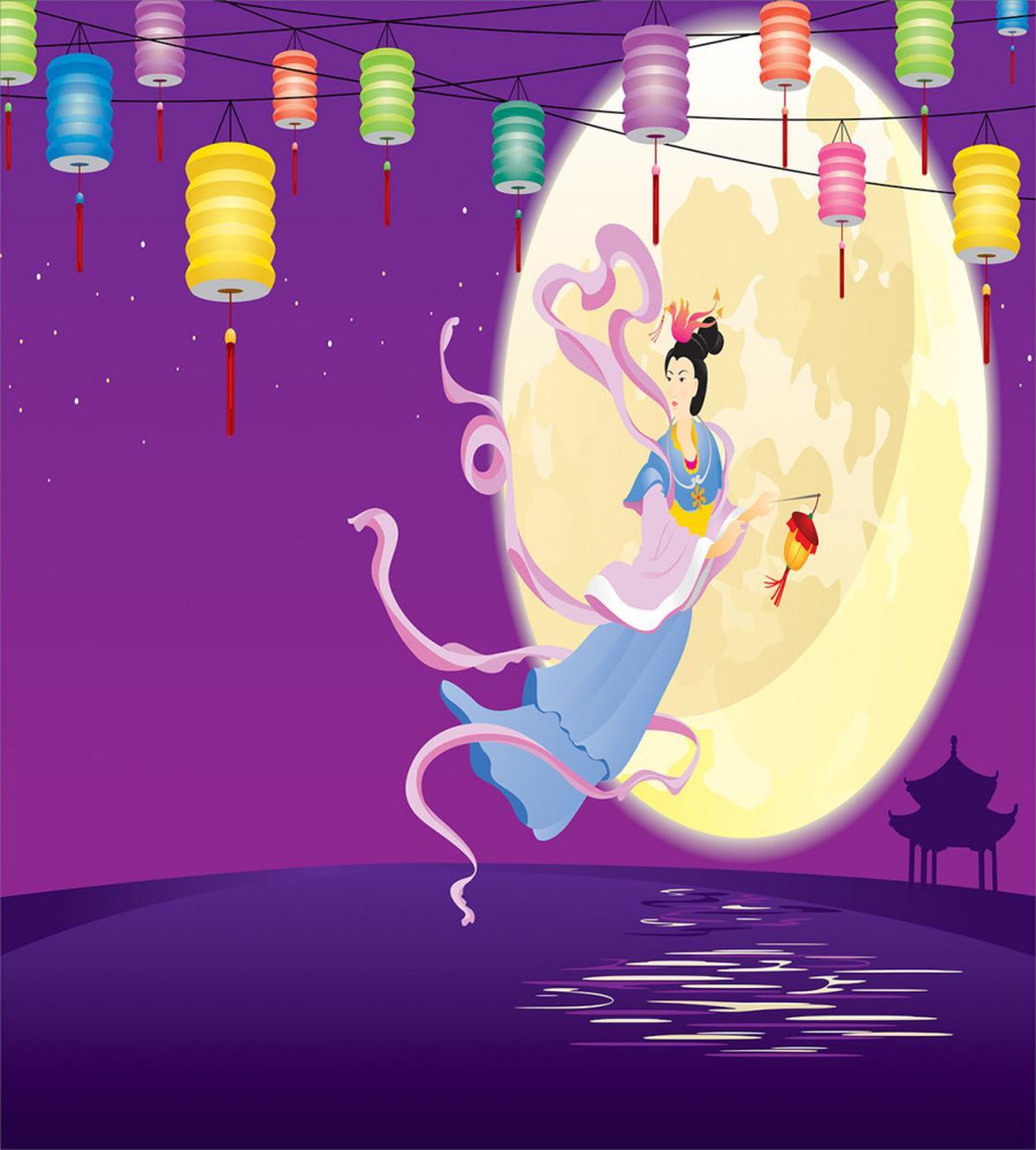 Chinese Woman Cartoon — Pattern