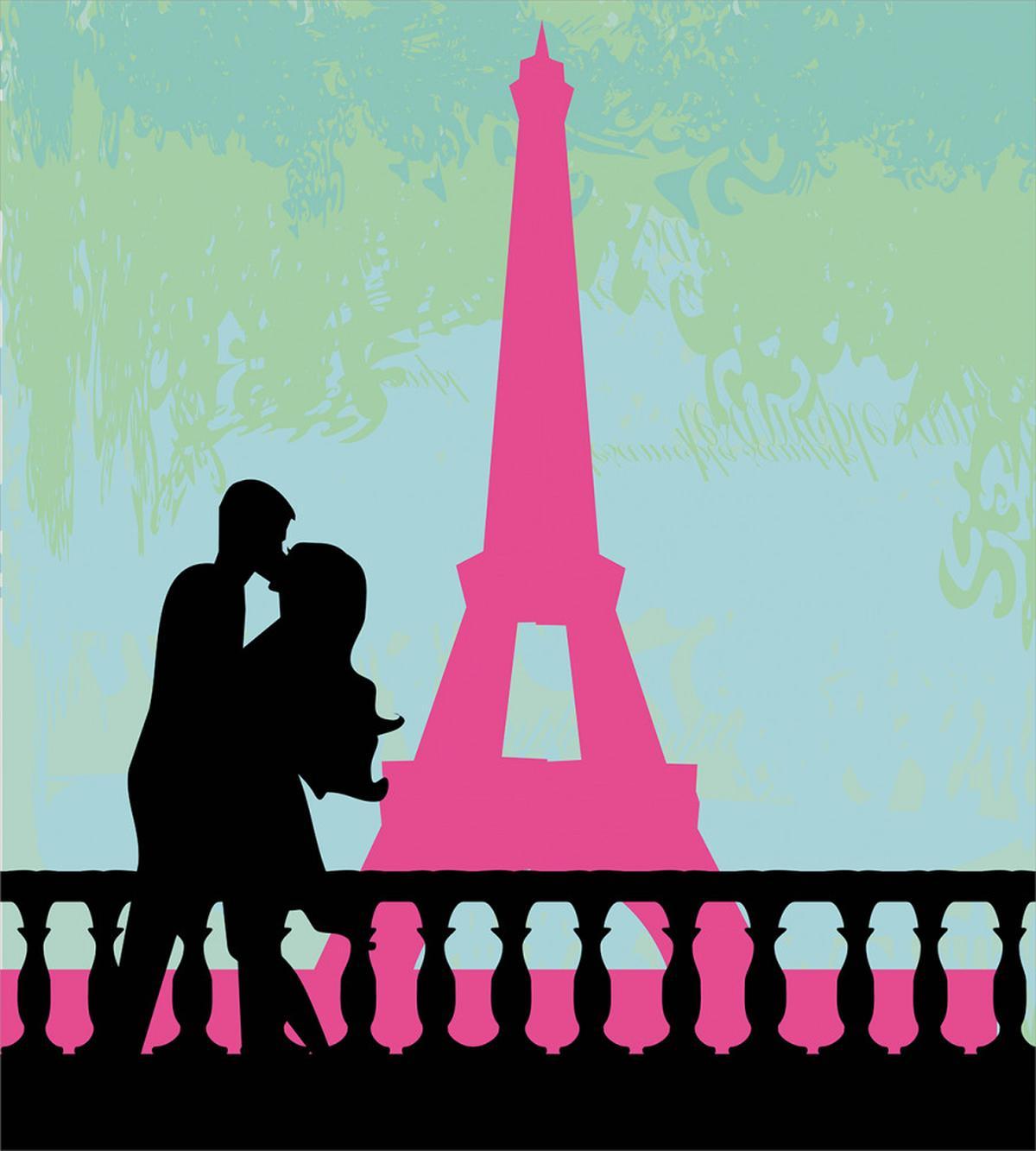 Hand Drawn Couple Kissing — Pattern