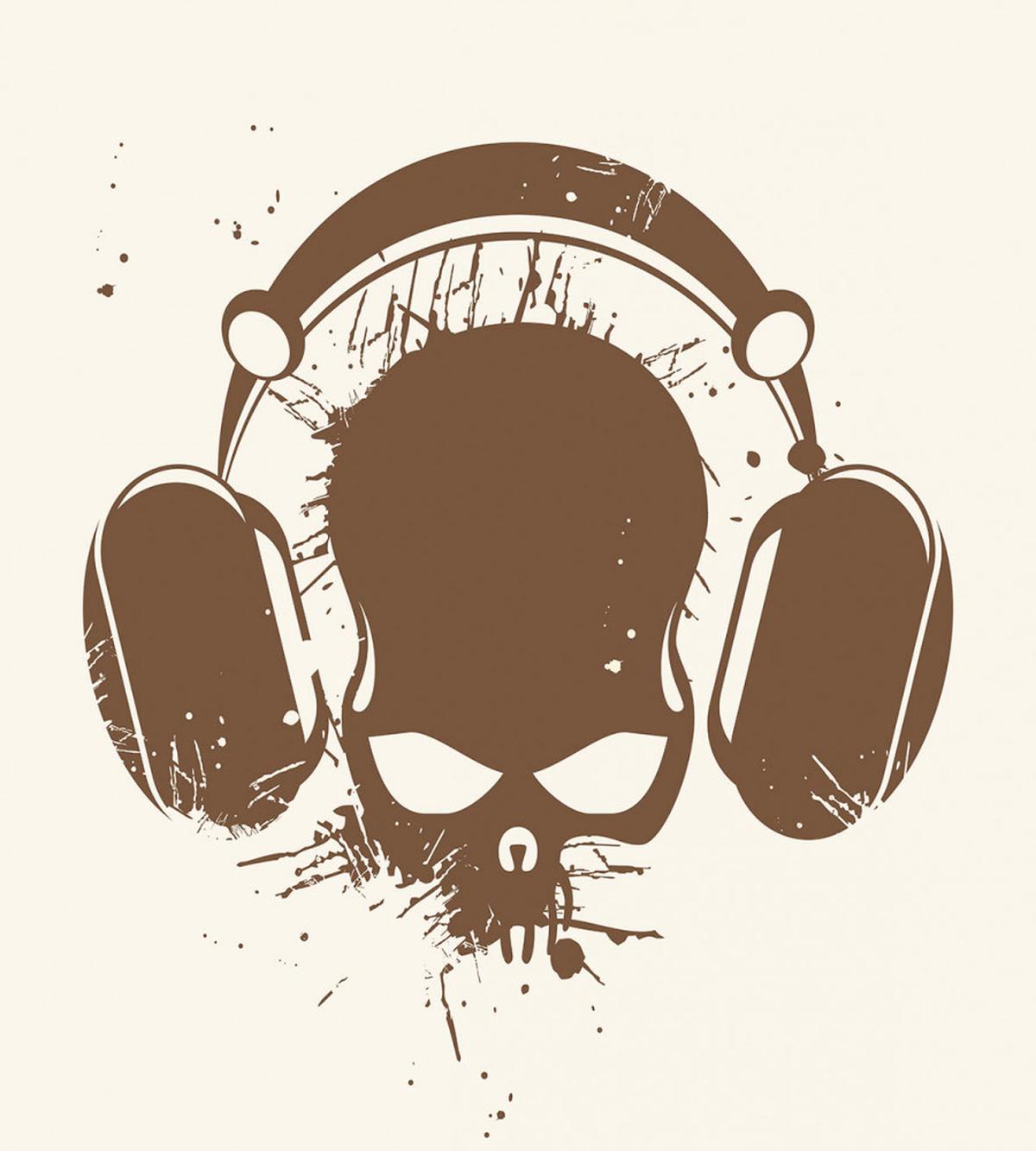 DJ Grunge Retro Skull — Pattern