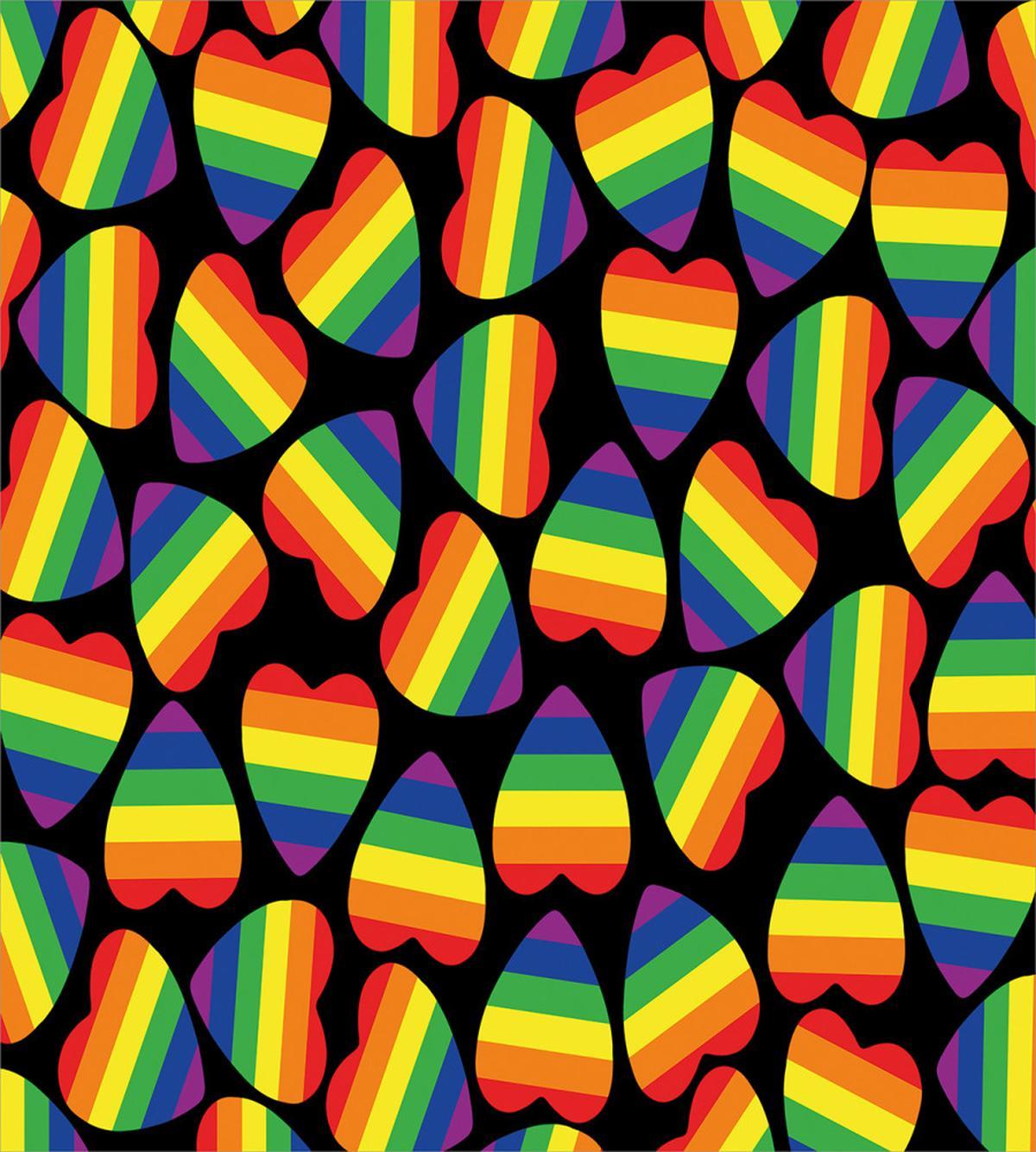 Hearts Gay Pride Flag — Pattern