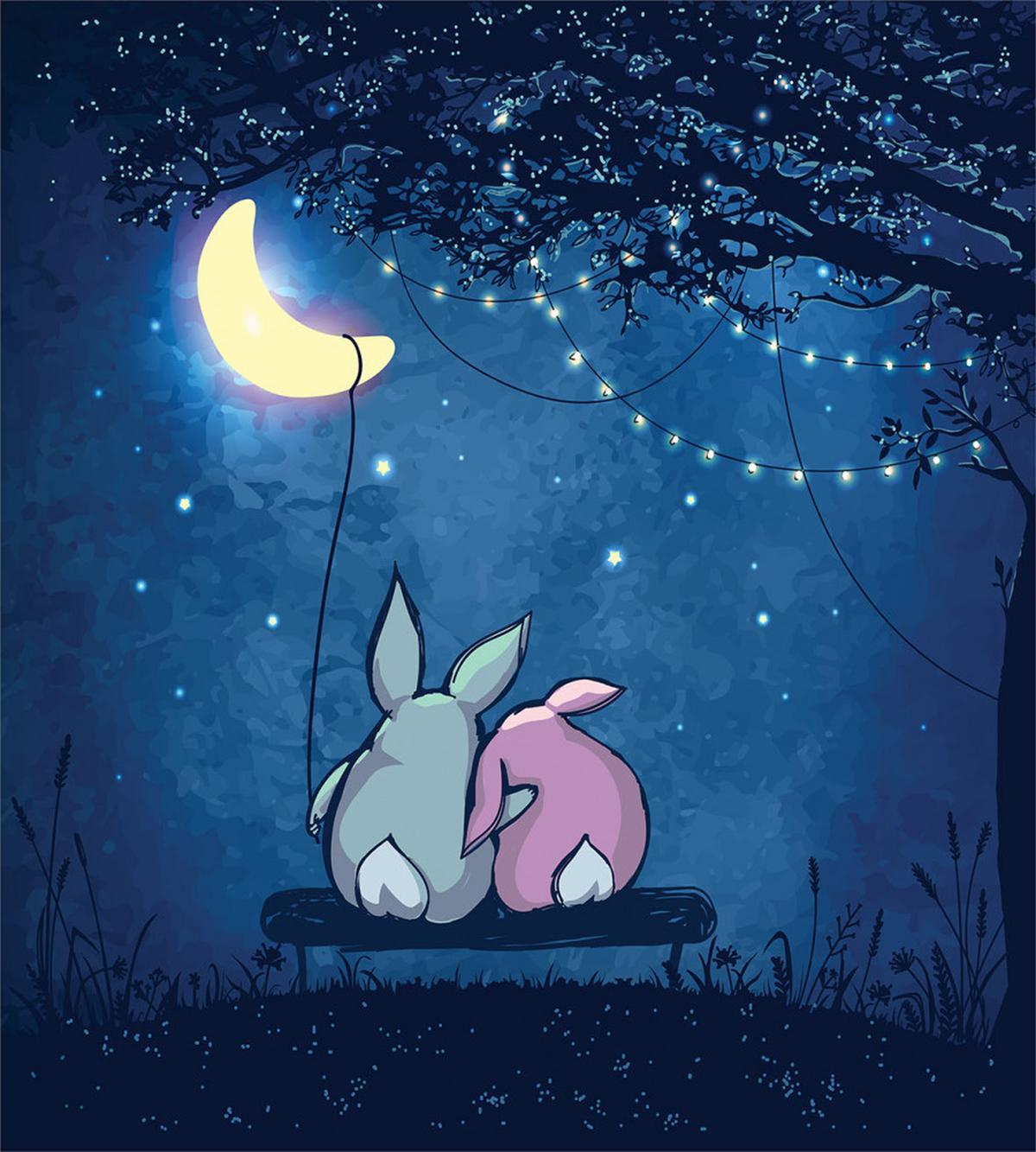 Rabbit Couple Art — Pattern