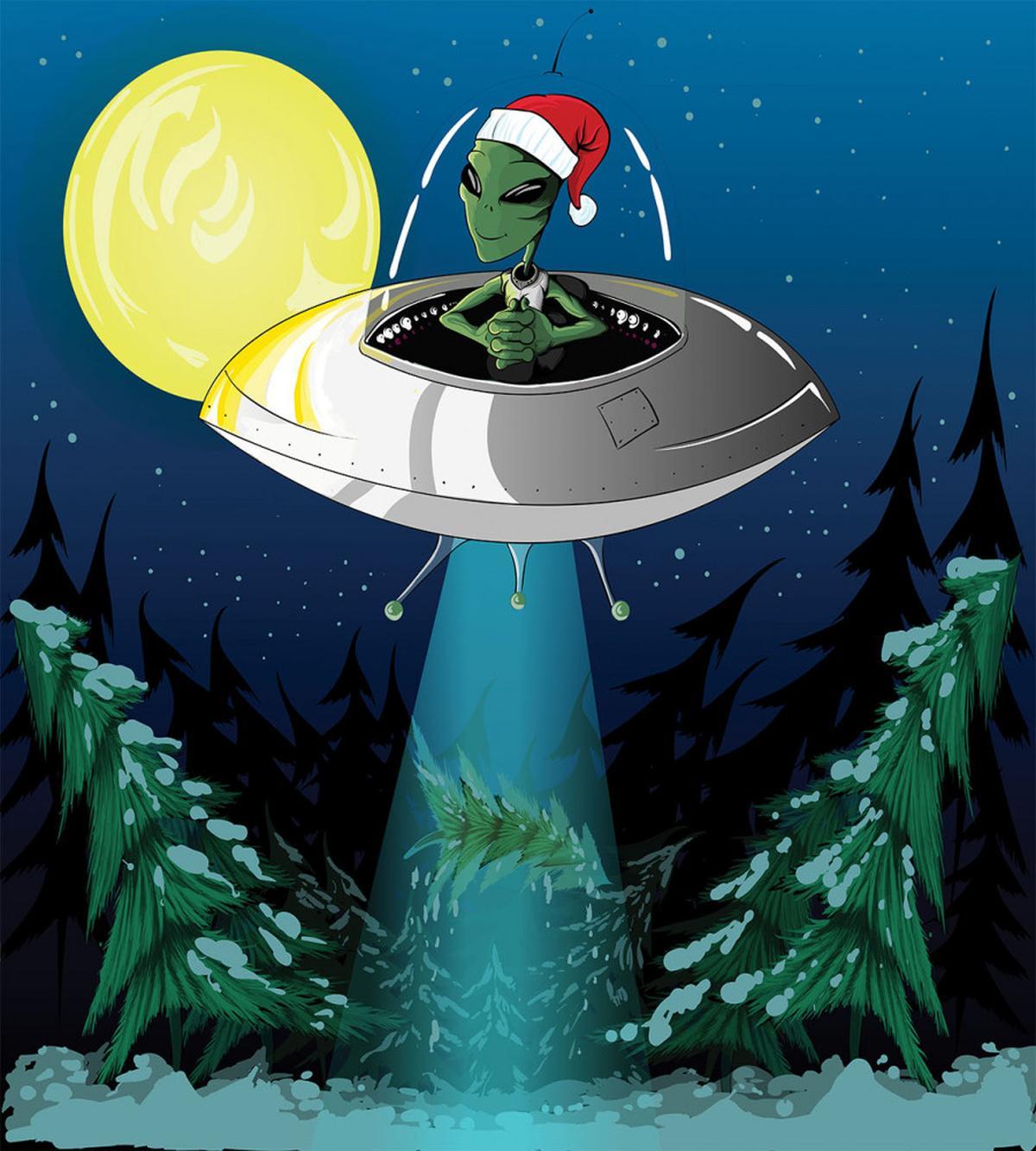Alien Christmas Art — Pattern