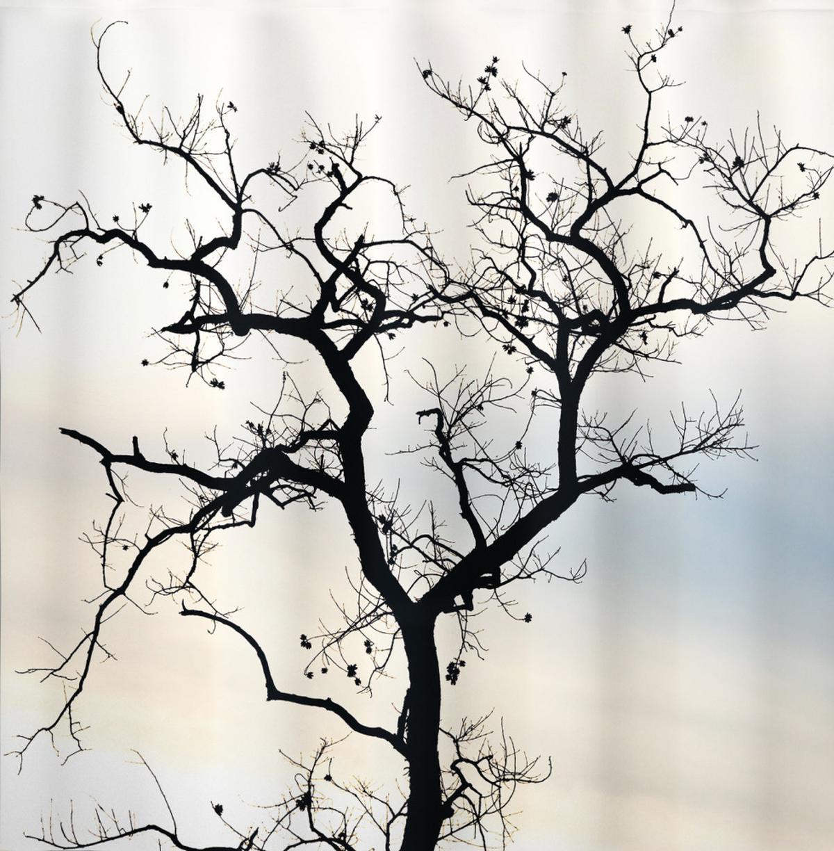 Black Fall Tree Silhouette — Pattern
