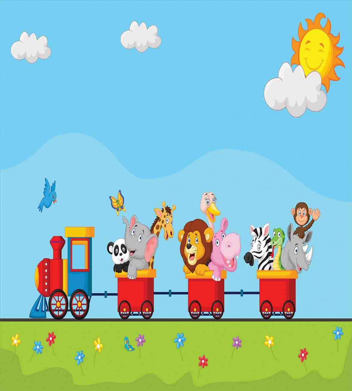 Cartoon Animal Sun — Pattern
