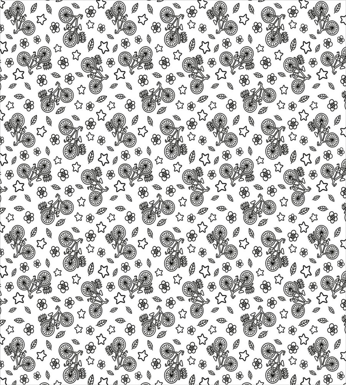 Flowers Stars in Black — Pattern