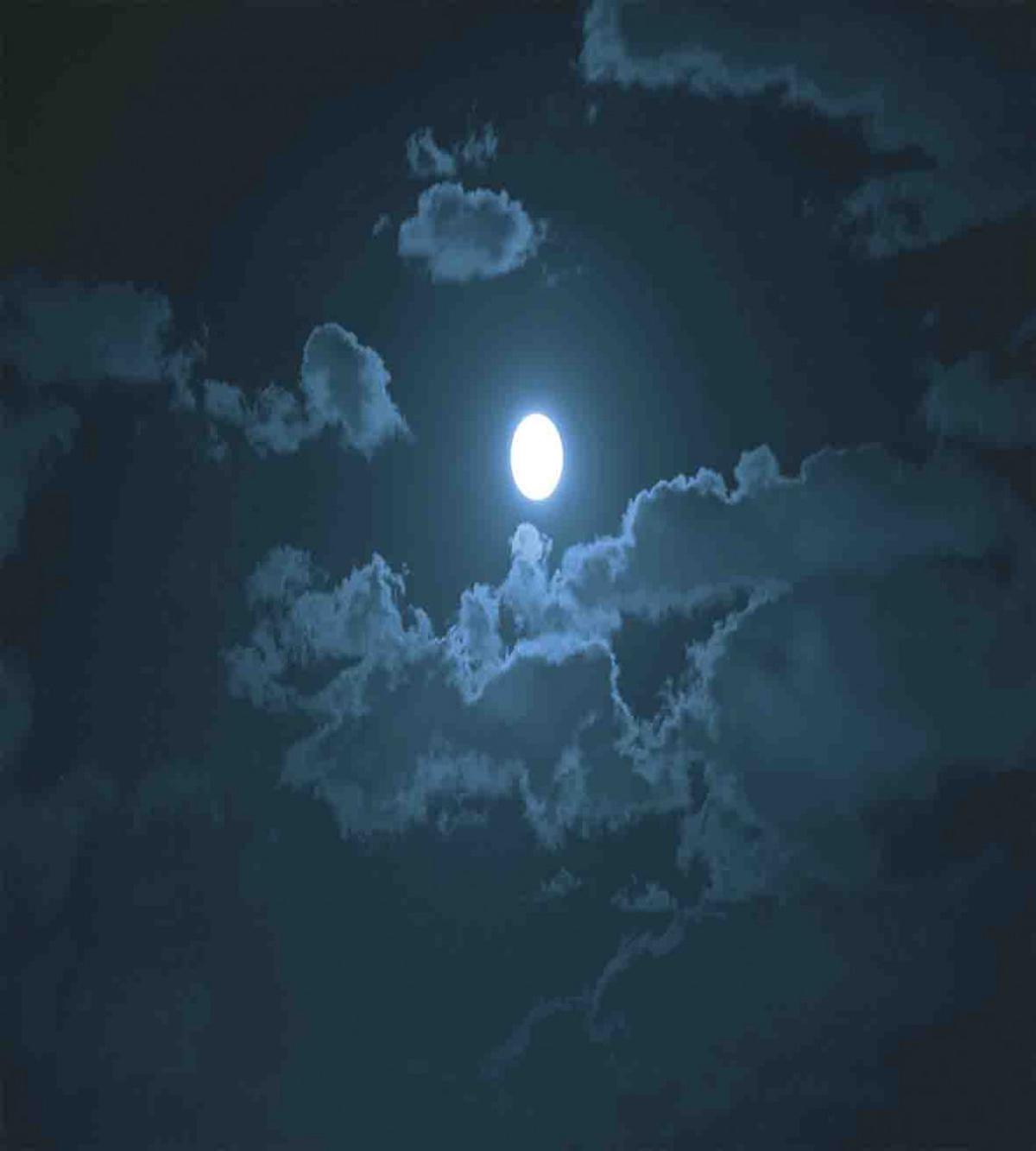 Full Moon Dark Clouds Fog — Pattern