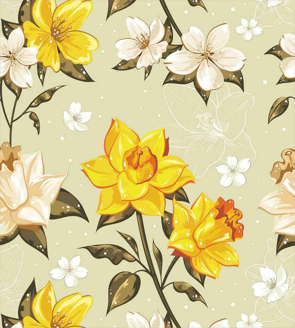 Floral Narcissus Branch — Pattern