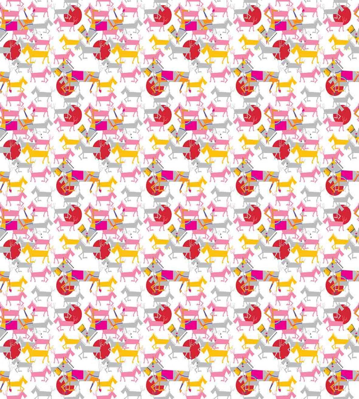 Colorful Surreal Horses Art — Pattern