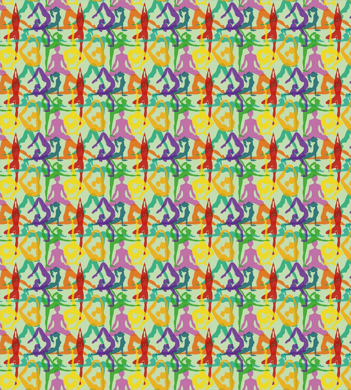 Colorful Poses Eastern Asia — Pattern