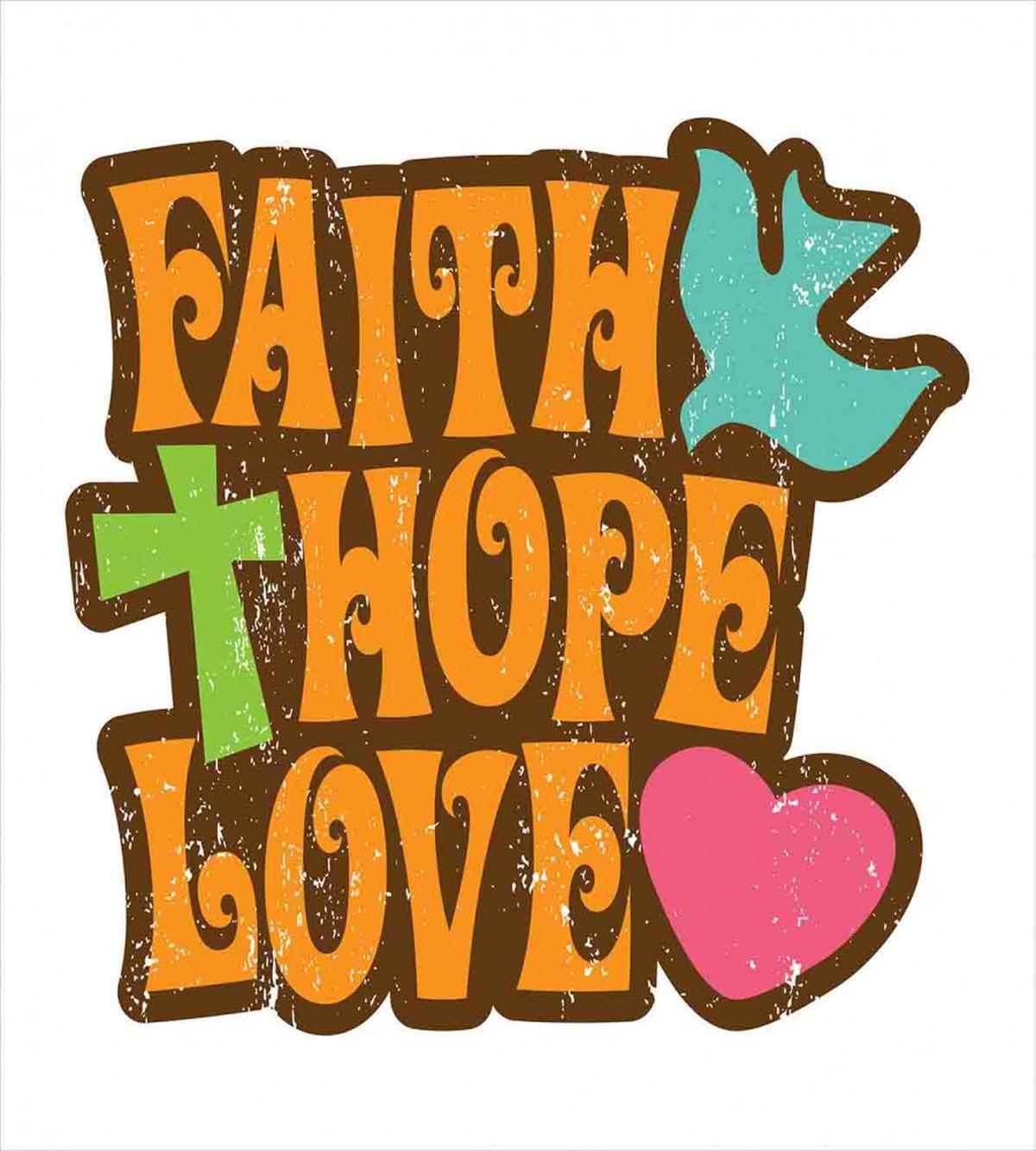 Grunge Faith Hope Words — Pattern