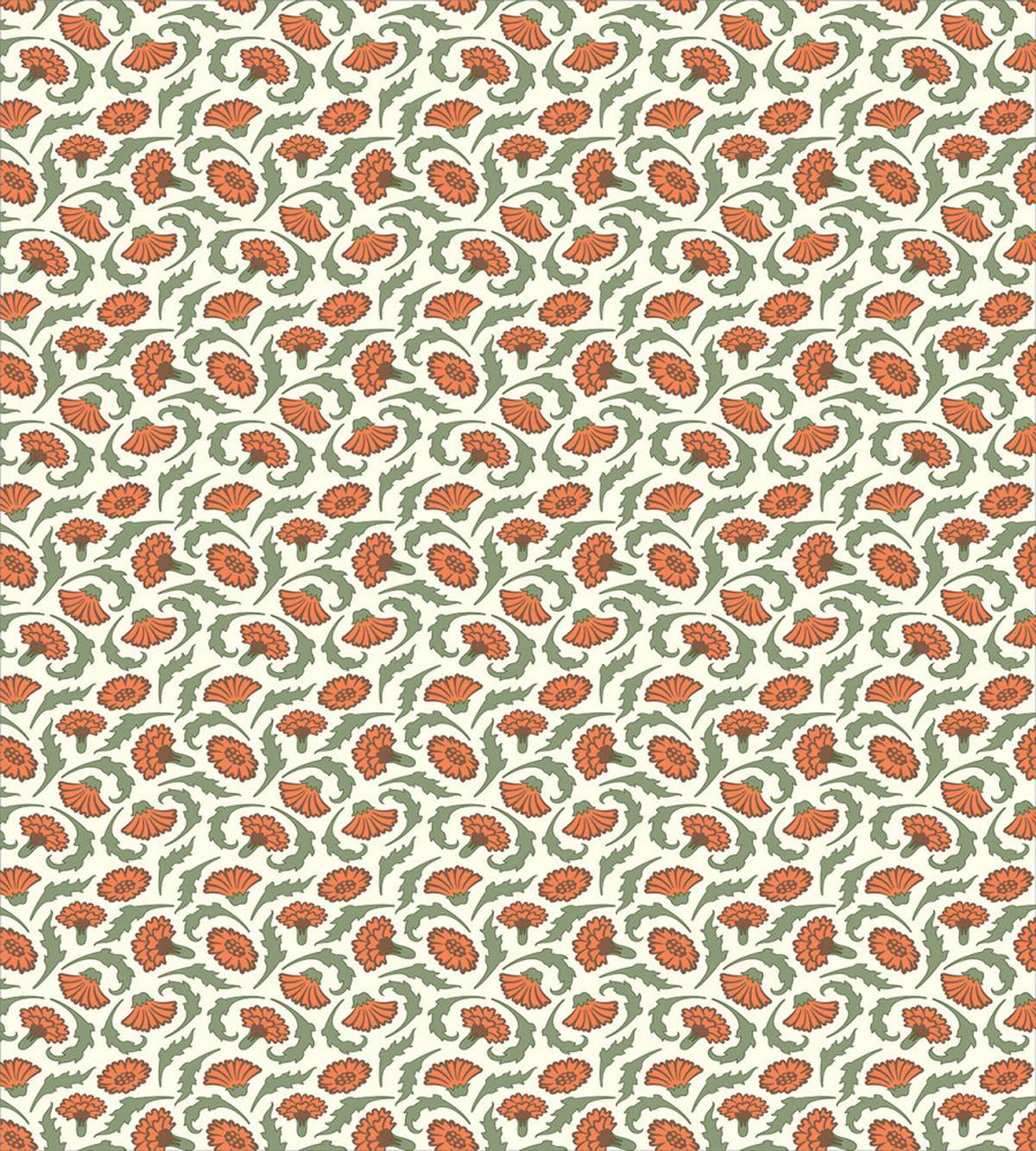 Carnations Curlicue Leaves — Pattern