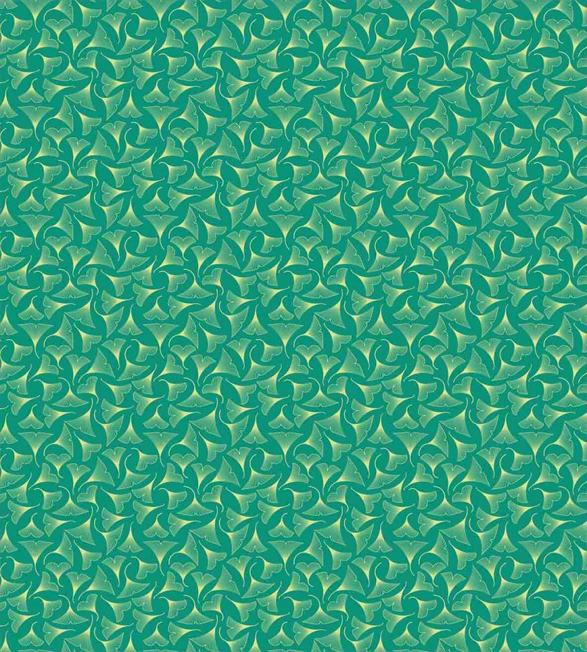Biloba Leaves on Teal Shade — Pattern