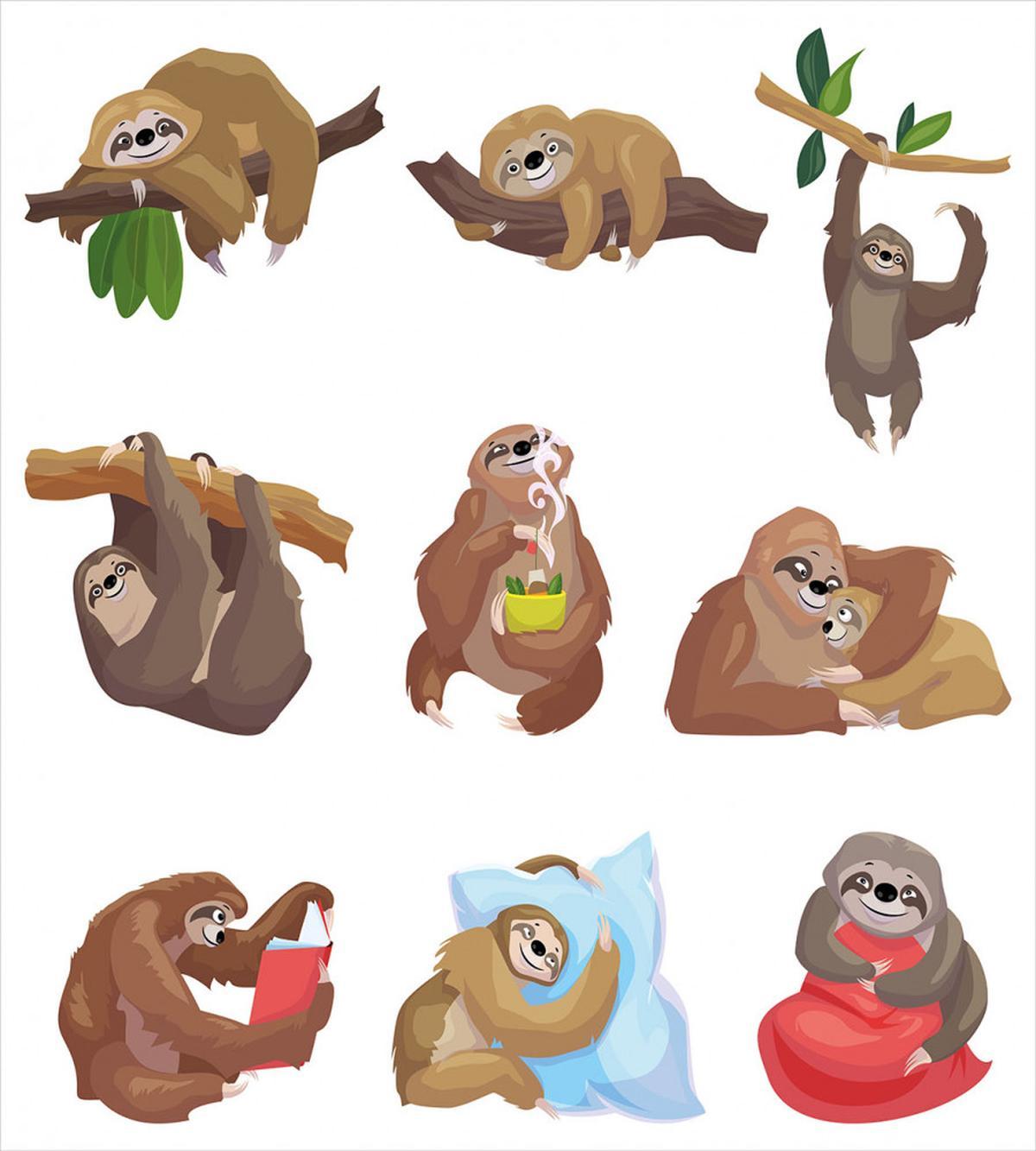 Cartoon of Lazy Animal — Pattern