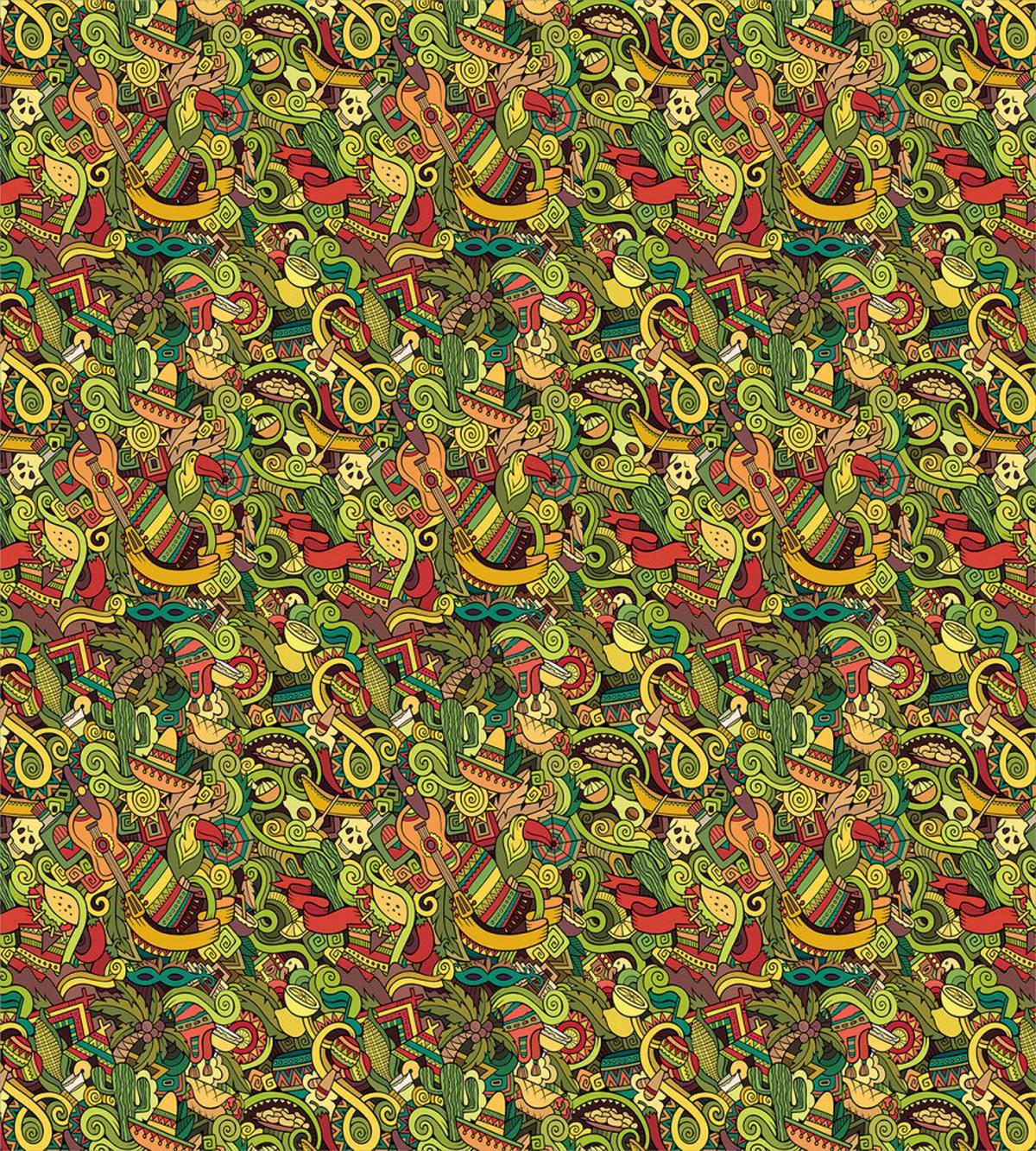 Cartoon Cultural Doodle — Pattern
