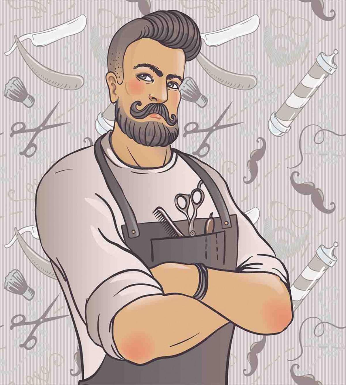 Muscular Barber Man — Pattern