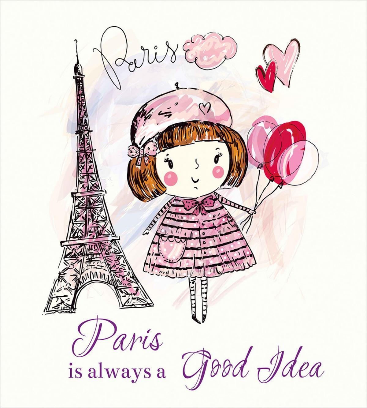 Hearts on Eiffel Tower — Pattern