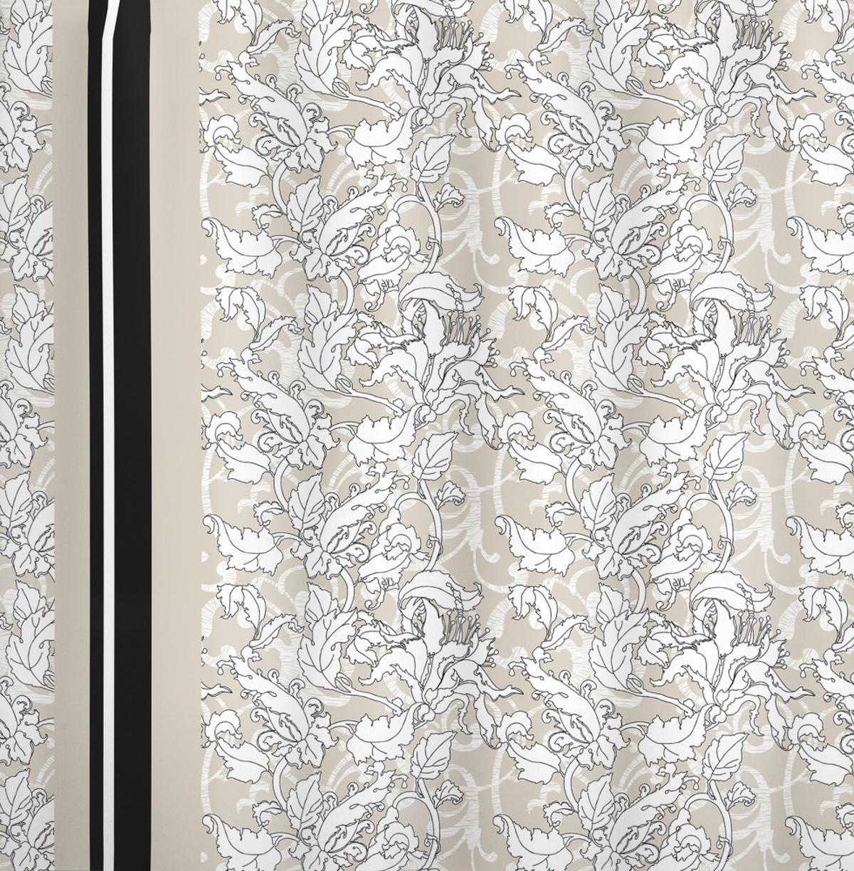 Outline Stylized Leafy Herbal Art — Pattern