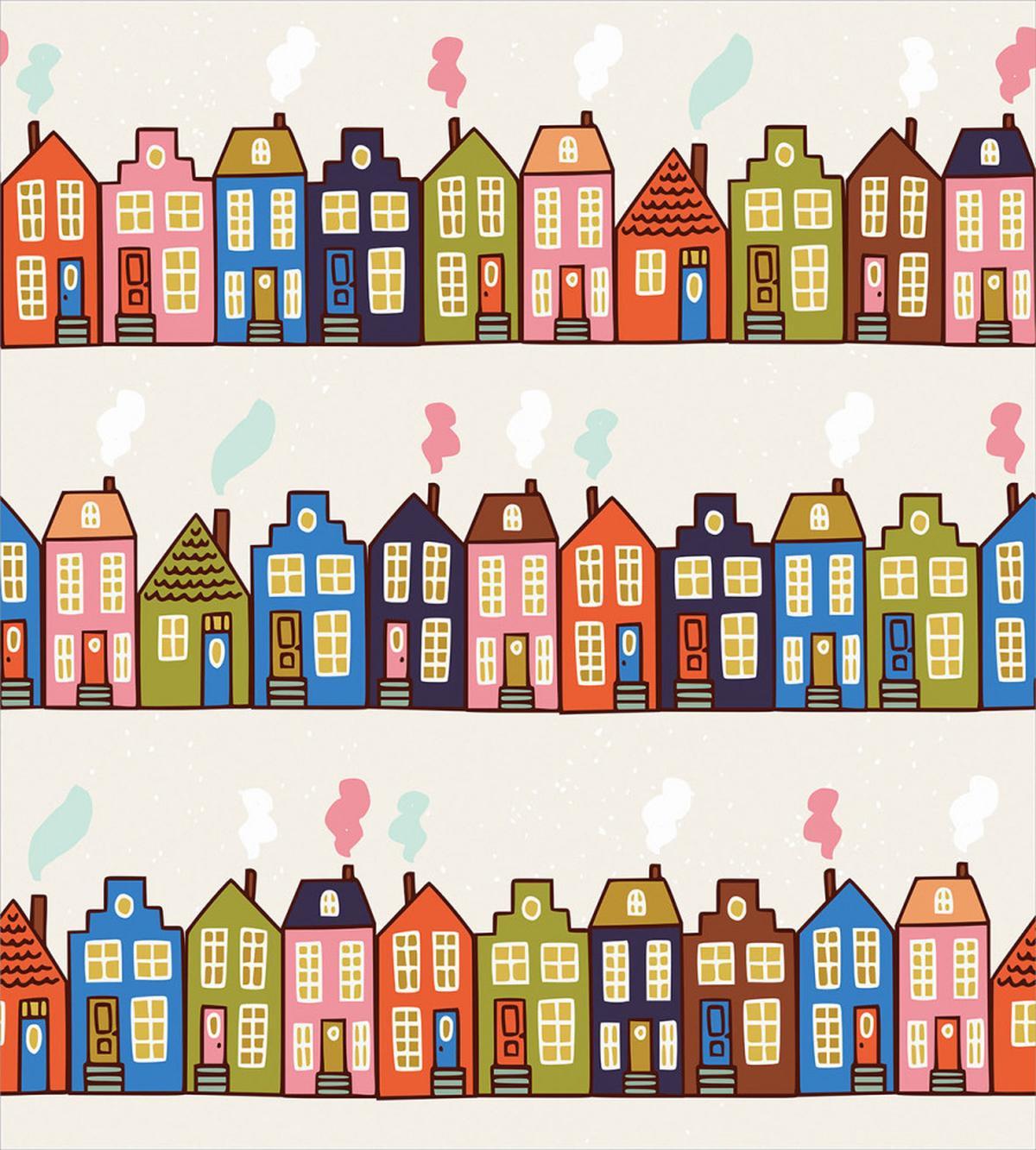Funky Houses on Streets — Pattern