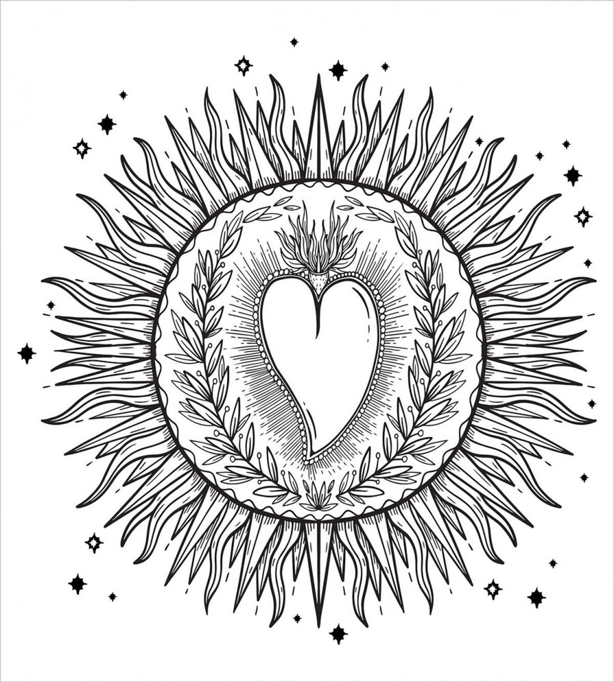 Sun with Heart Art — Pattern
