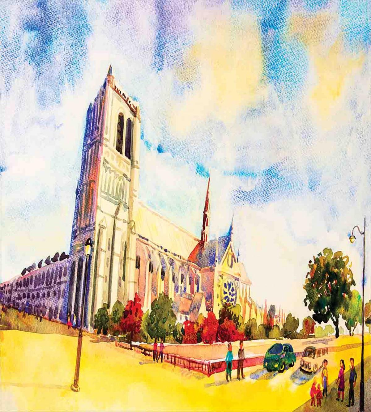 Watercolor Street View — Pattern