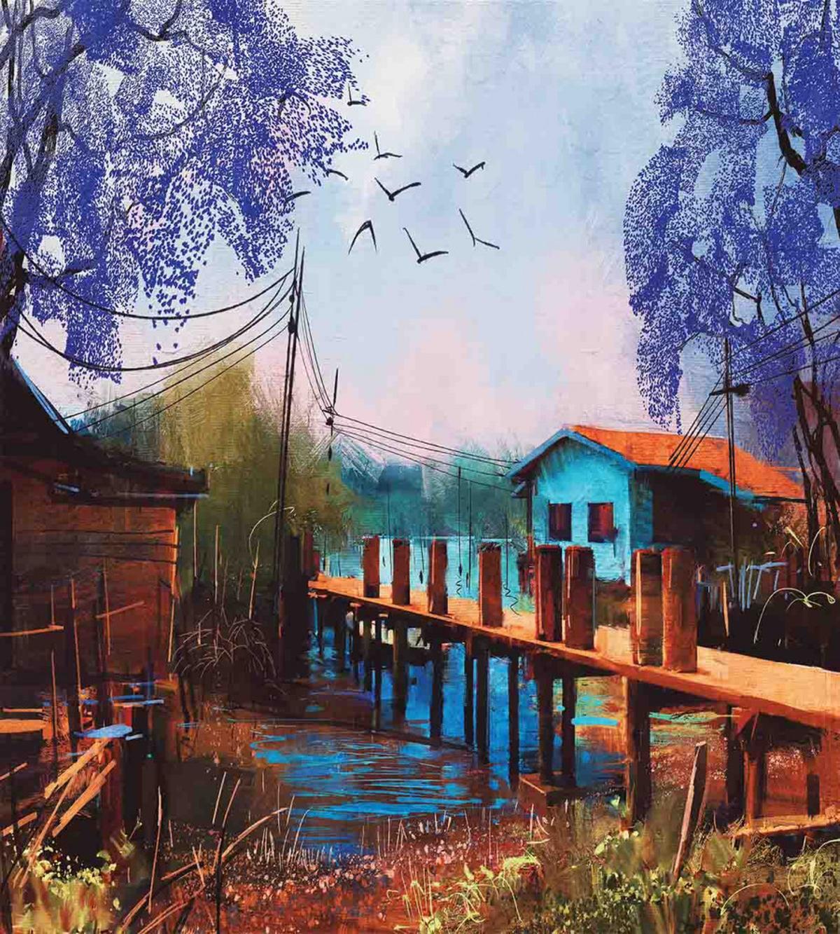 Old Fishing Village — Pattern