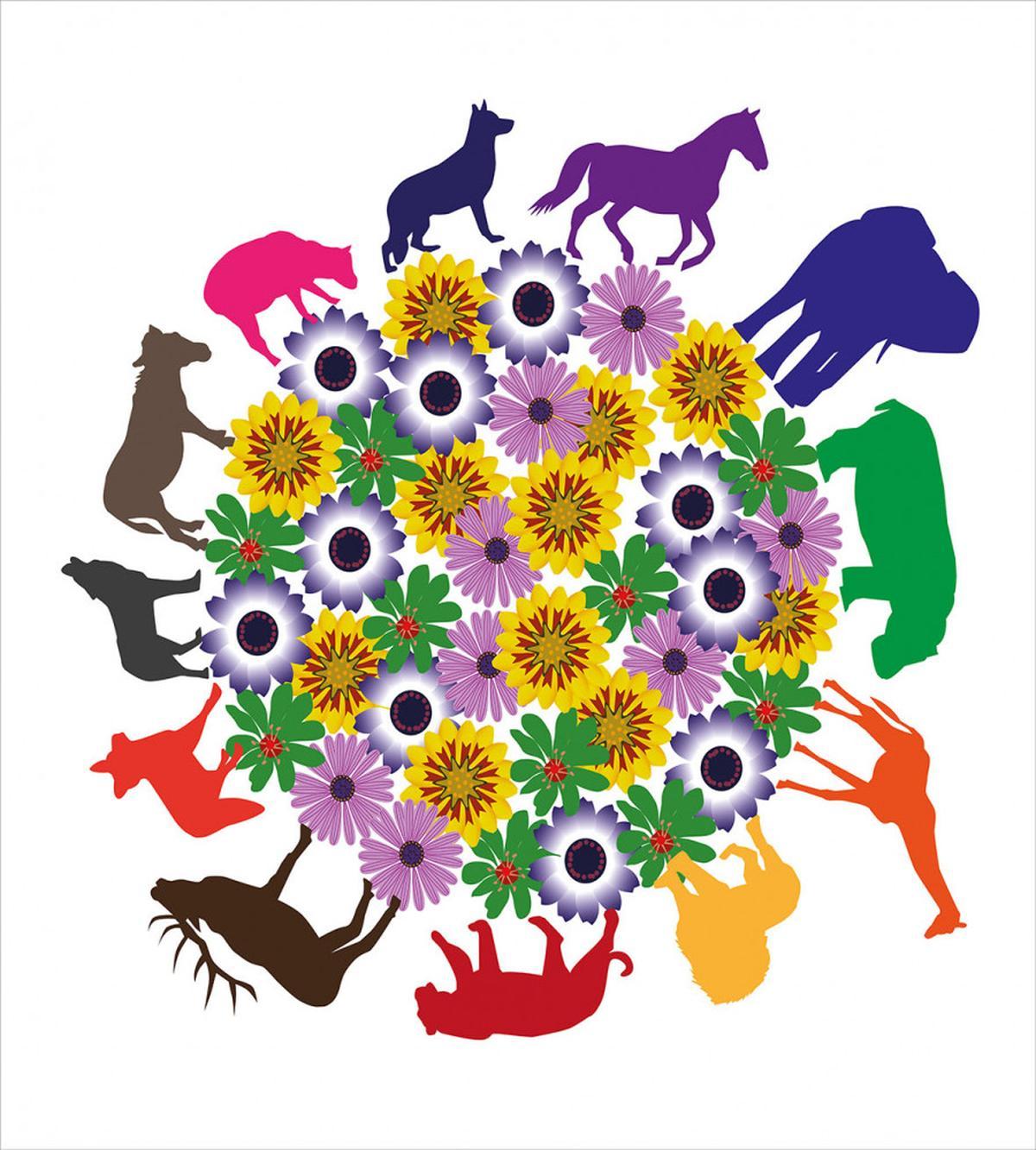 Flowers Wild Animals — Pattern