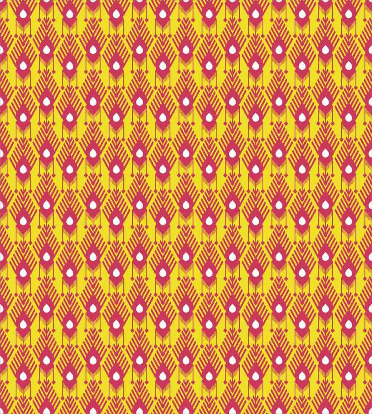 Aztec Culture Motifs on Yellow — Pattern