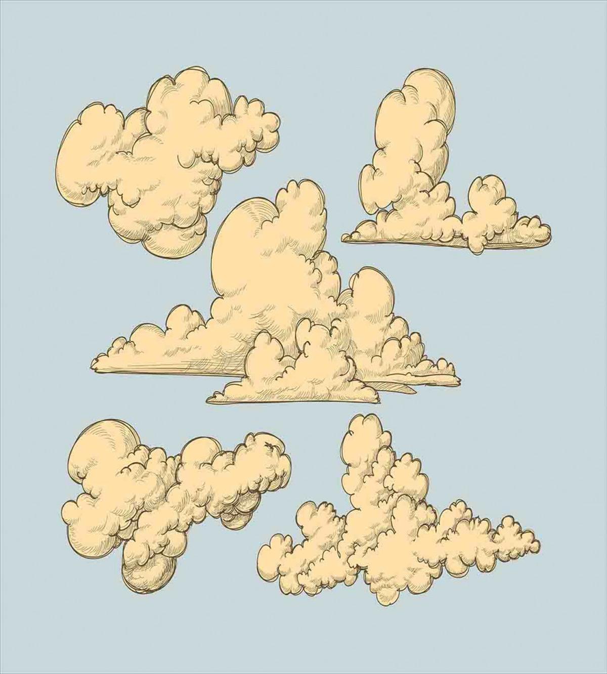 Vintage Clouds in the Sky — Pattern