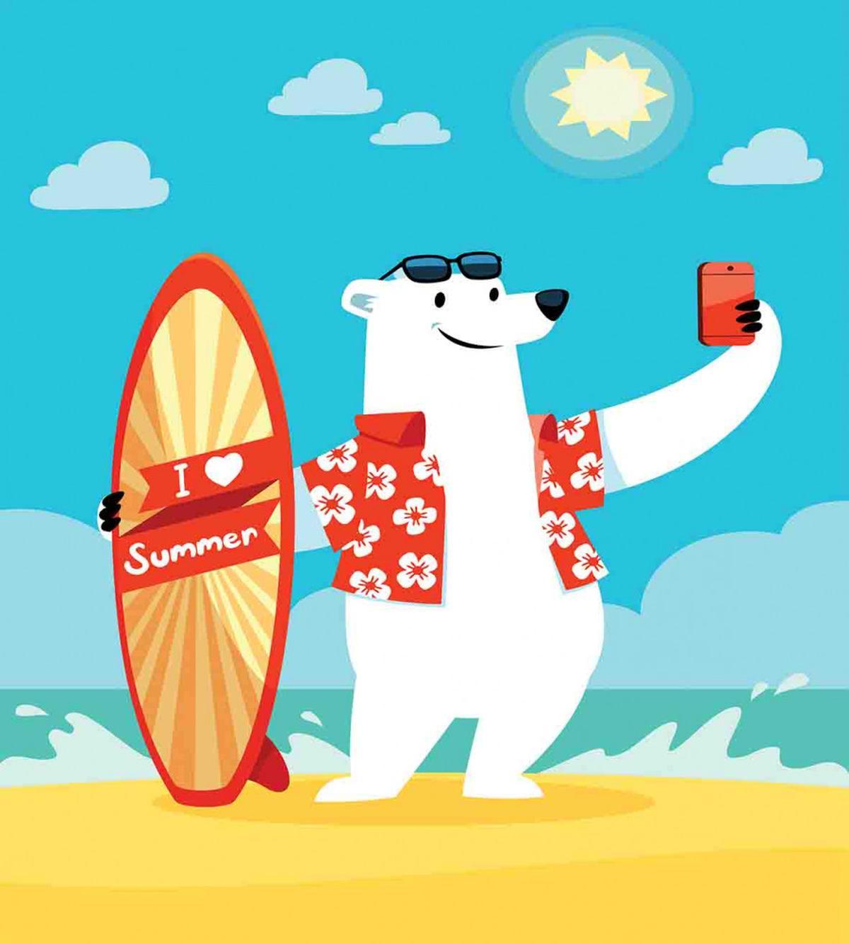 Polar Bear Selfie Surf — Pattern