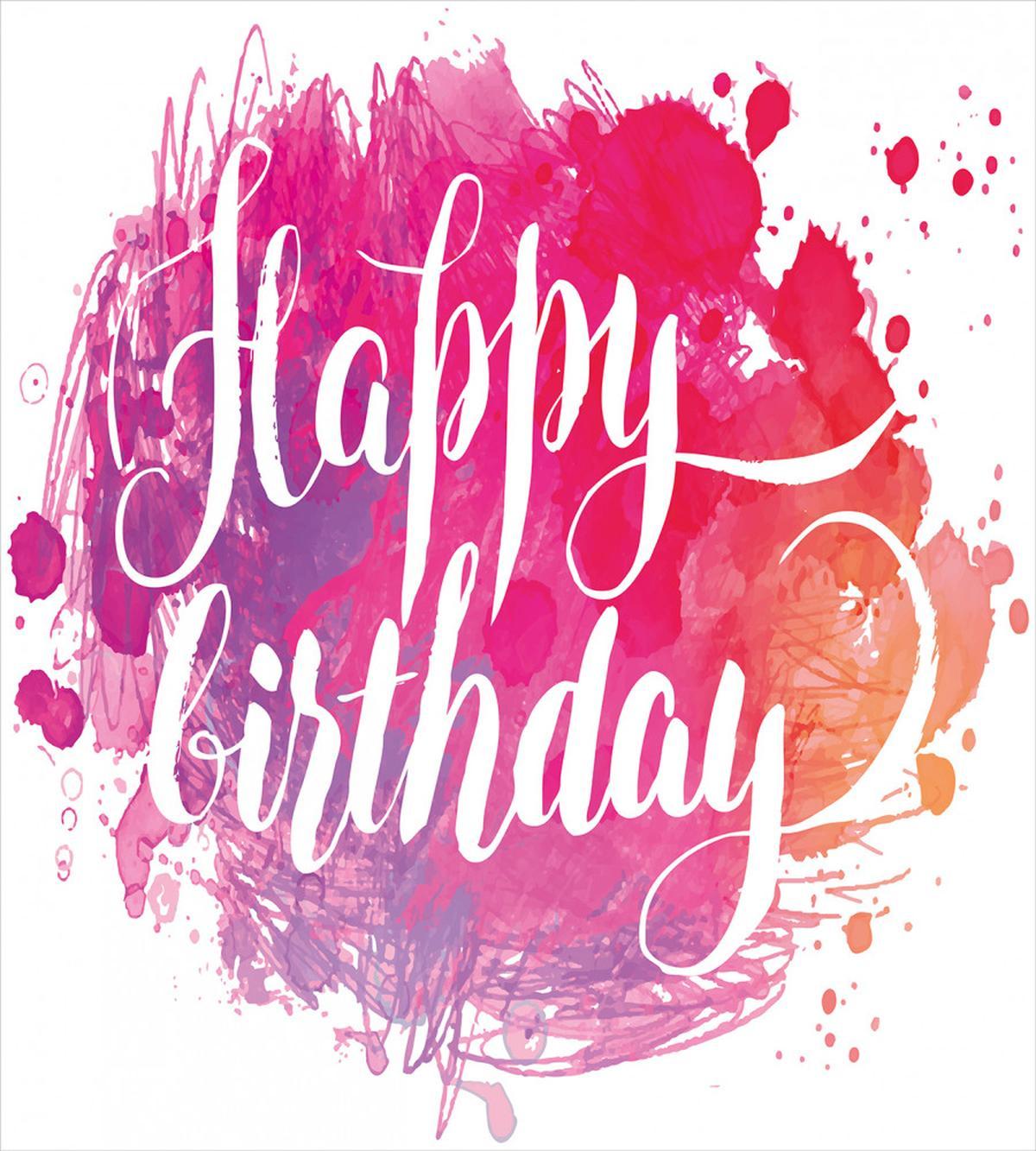Watercolor Birthday Text — Pattern