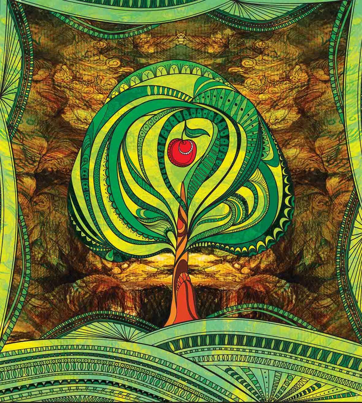 Vivid Apple Tree Lines — Pattern