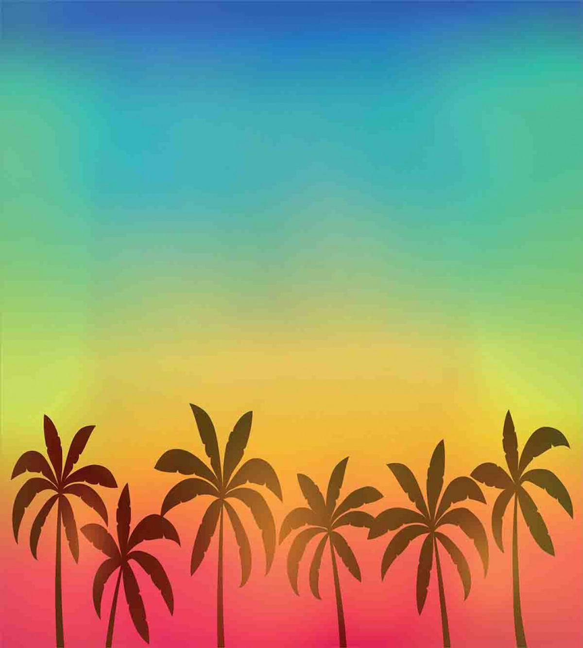 Palm Tree Tops on Island — Pattern