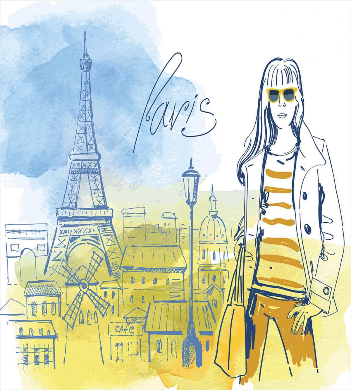 Girl at the Eiffel Tower — Pattern